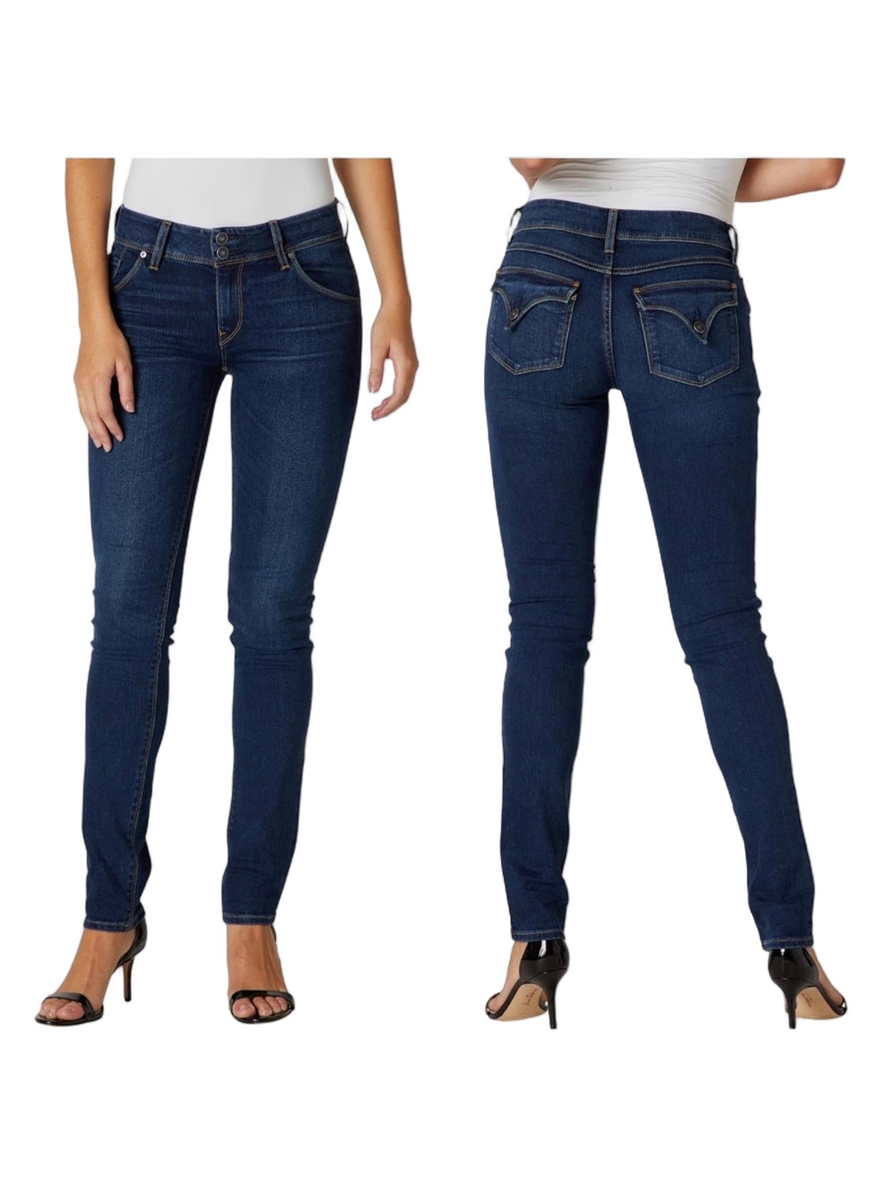 🎩HUDSON Classic Dark Blue mid rise Skinny Jeans size 27 NWT